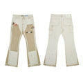 Gallery Dept Beige Floral Patch‑Work Flare Jeans