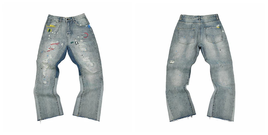 Gallery Dept Paint Splatter Distressed Jeans