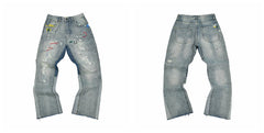 Gallery Dept Paint Splatter Distressed Jeans