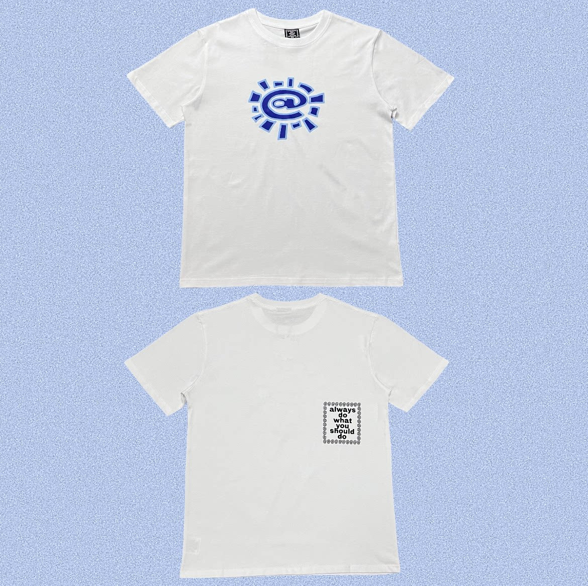 ADWYSD White Bright‑Blue Sun Symbol Tee