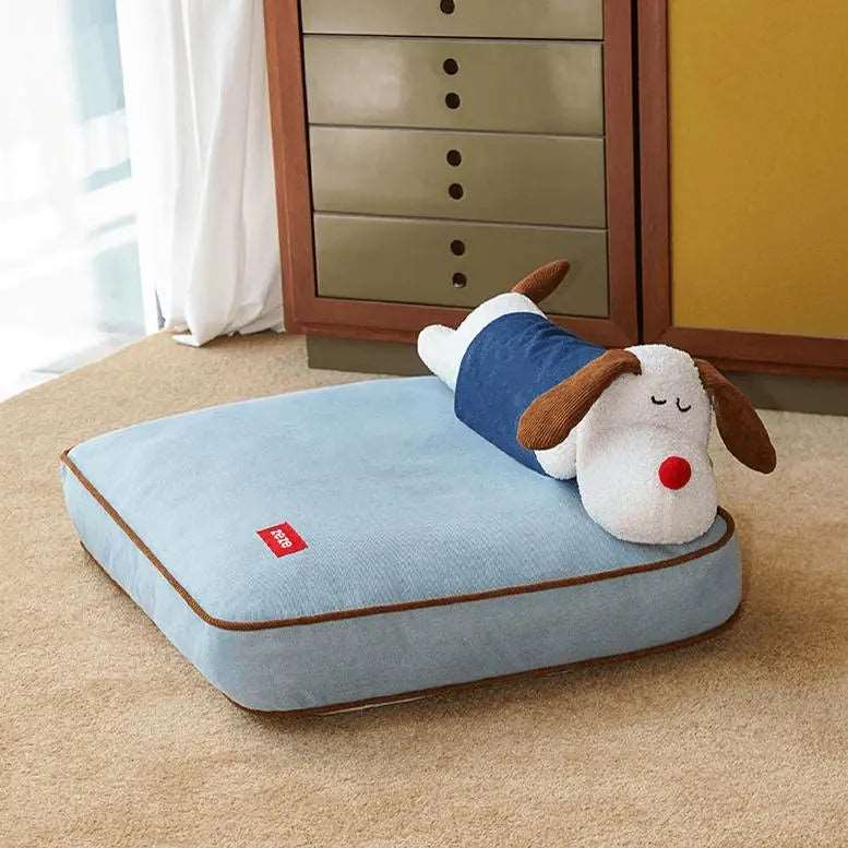 Puppy Denim Pet Bed – Cozy, Cute, and Durable