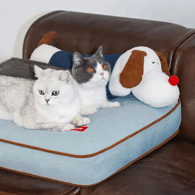 Puppy Denim Pet Bed – Cozy, Cute, and Durable