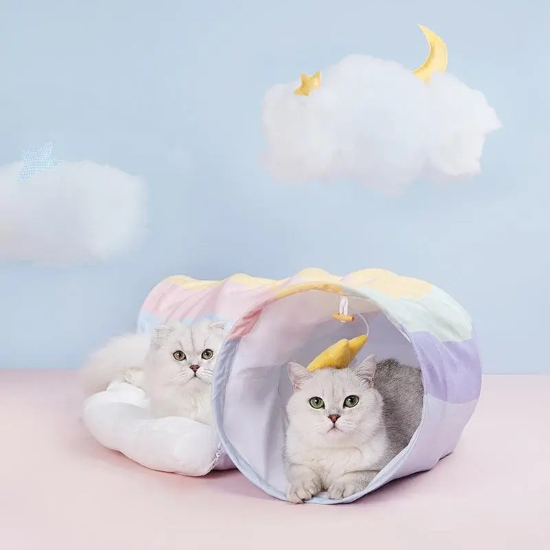 Rainbow Cat Tunnel Bed – Play, Relax, and Love It!