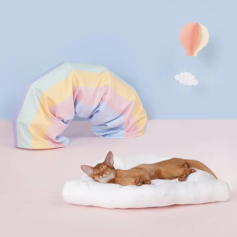 Rainbow Cat Tunnel Bed – Play, Relax, and Love It!