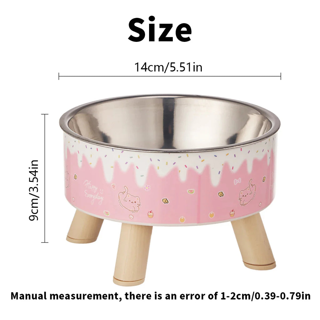 Elevated Dog Bowl with Colorful Design