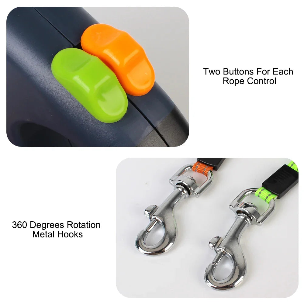 Auto Retractable Double-Ended Dog Leash