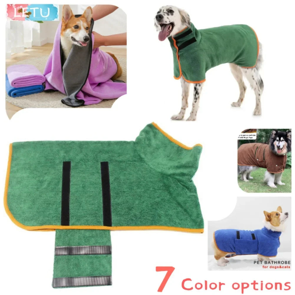 Dog Bathrobe Bath Towel Robe