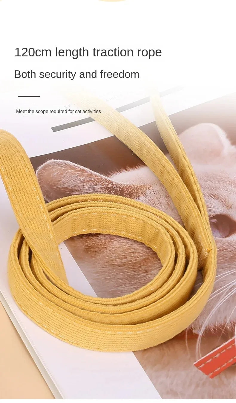 Adjustable Cat & Dog Harness Leash Set – Cute Bee Design for Small & Medium Pets | Outdoor Walking Gear