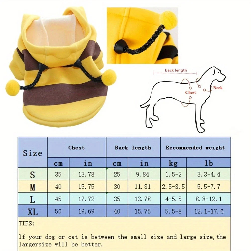 Bee Pet Puppy Coat Apparel Outfit