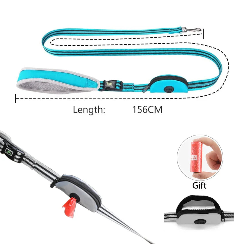 Dog Leash Reflective Nylon Pet Running Tracking Leashes
