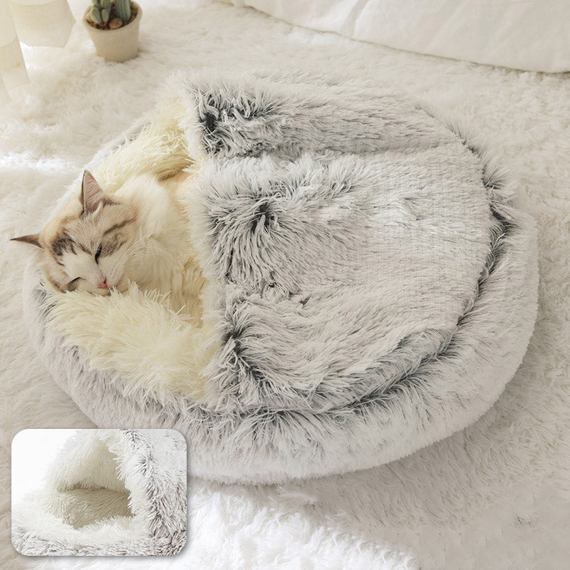 Cat Bed Plush Warm Round Pet Bed