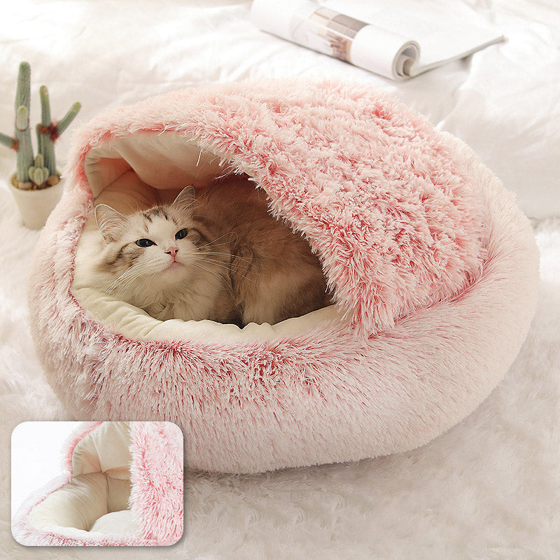 Cat Bed Plush Warm Round Pet Bed