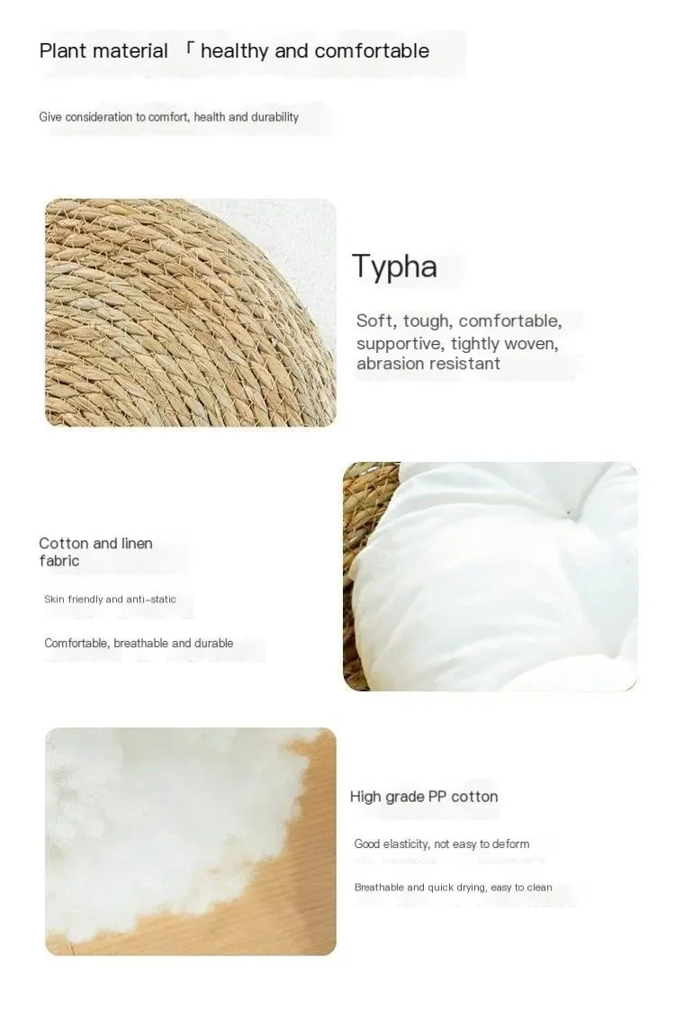 Handmade Woven Rattan Cat Bed