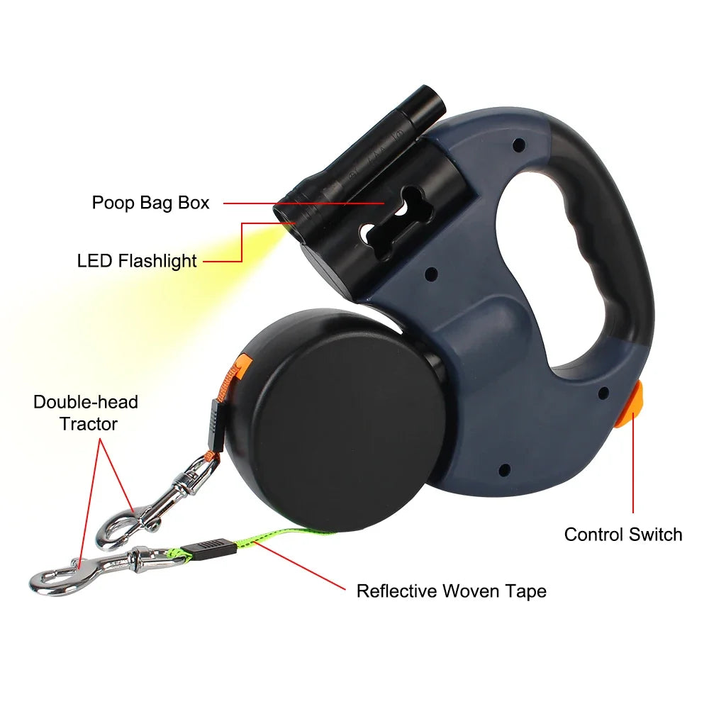 Auto Retractable Double-Ended Dog Leash