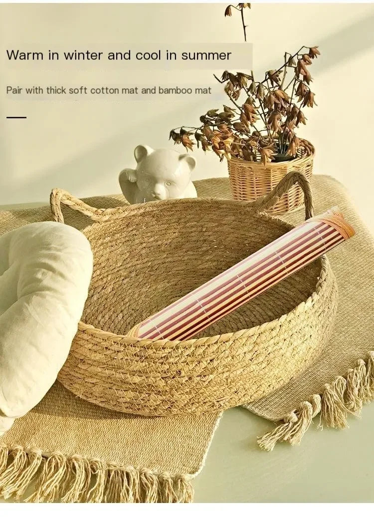 Handmade Woven Rattan Cat Bed