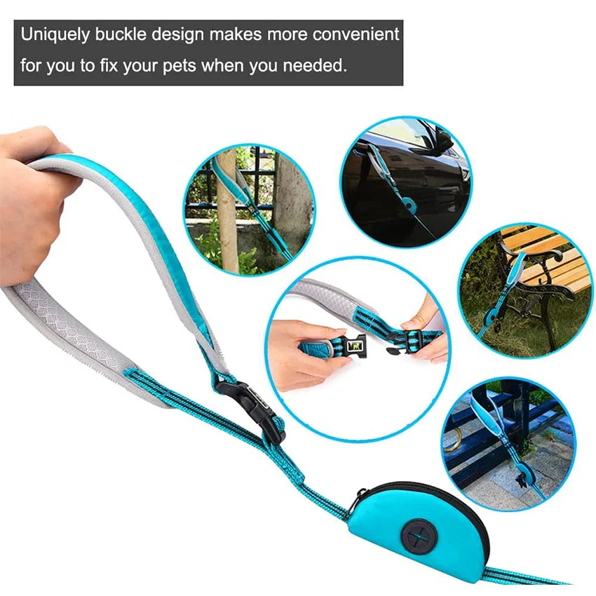 Dog Leash Reflective Nylon Pet Running Tracking Leashes