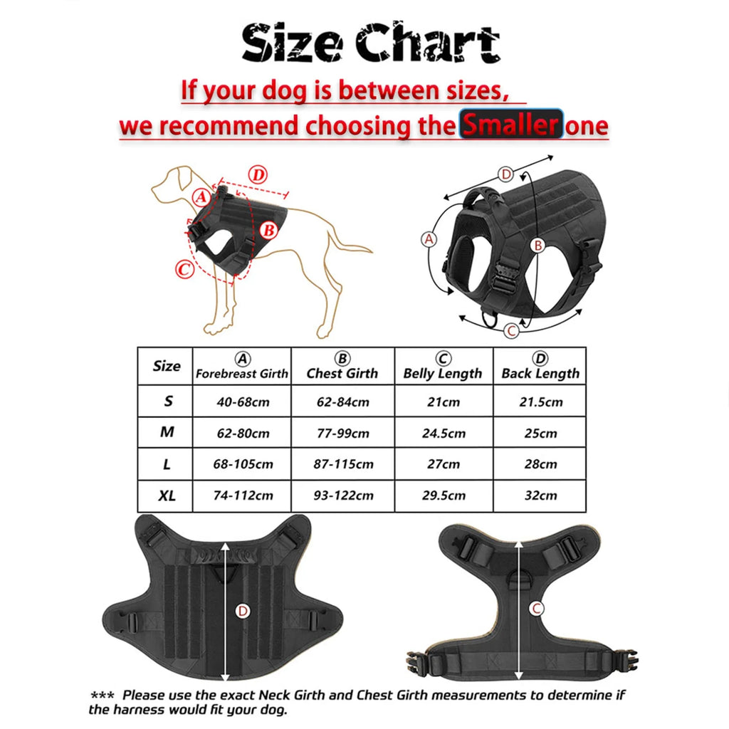 Tactical Dog Harness Collar Leash