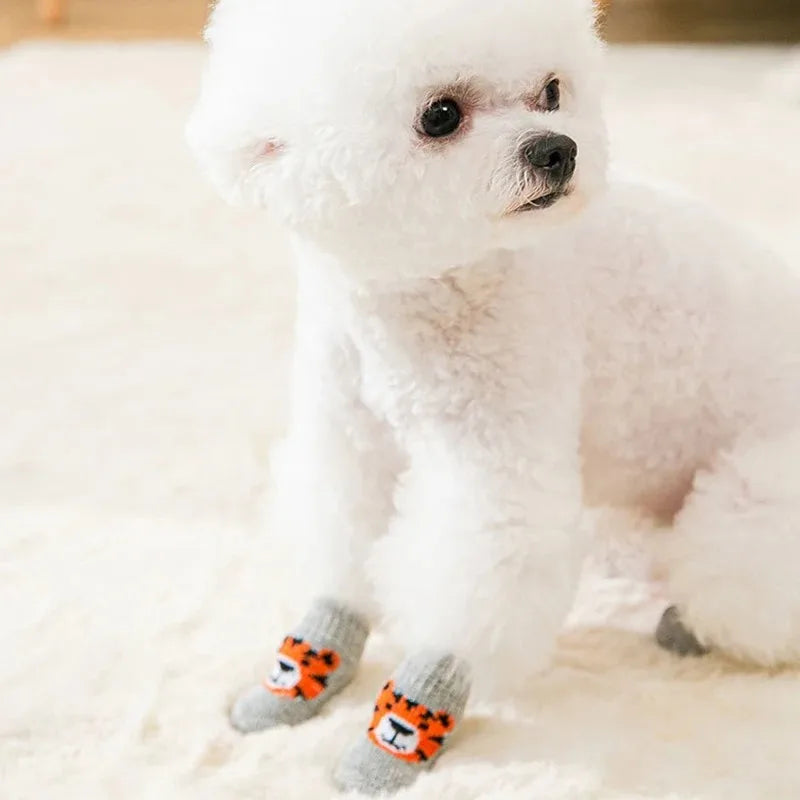 4Pcs Winter Pet Socks