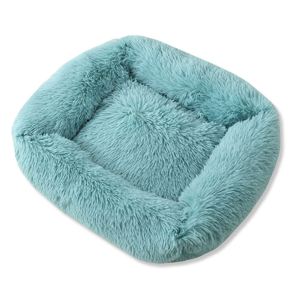 Fuzzy nest dog bed Square Long Plush Pet Bed