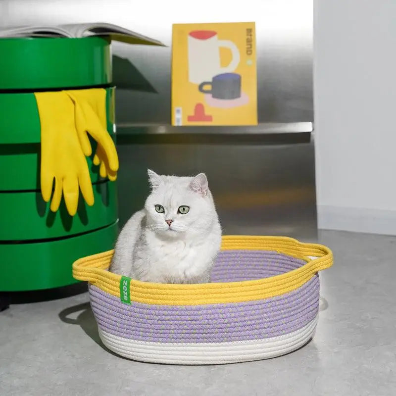 Modern & Stylish Rattan Cat Bed | Handwoven Elevated Pet Furniture for Elegant Homes