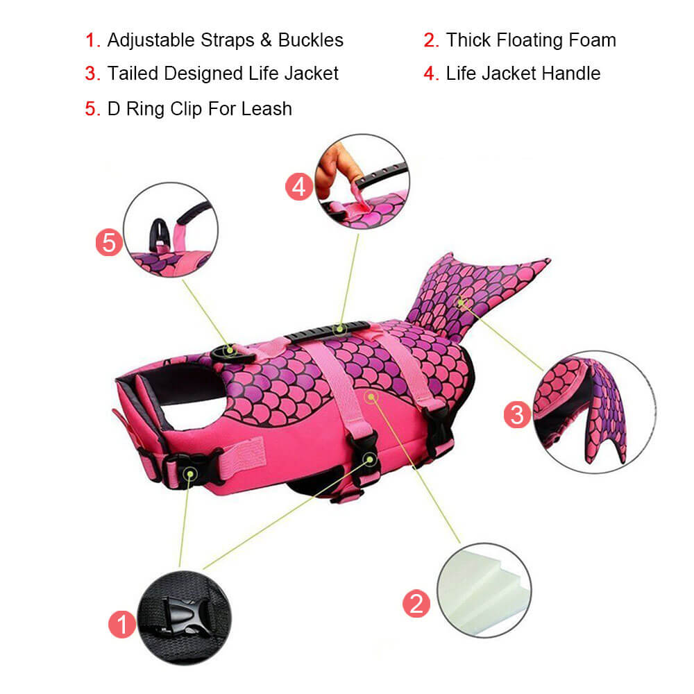 Dog Life Jacket Floating Vest With Adjustable Strap