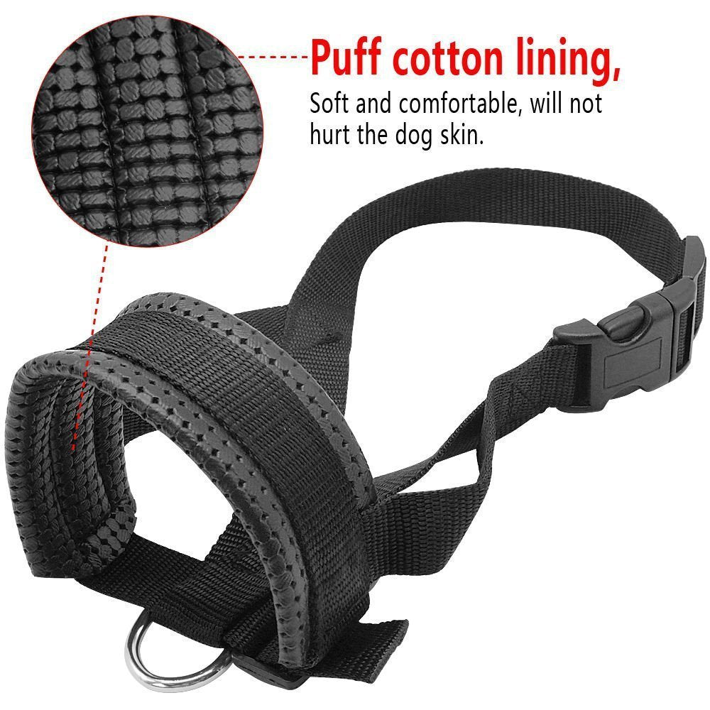 Dog Mouth Muzzle Anti Bark Dog Collar Breathable Dog Training Tool Nylon Muzzle Set With Stripes Summer Pet Leashes