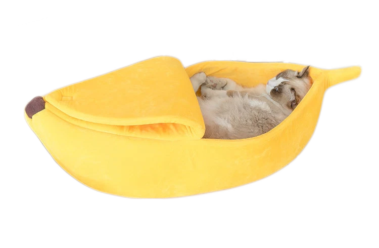 PetCare Soft Banana Shaped Cat Bed