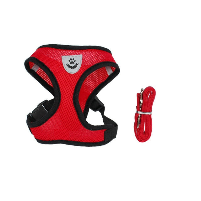 Dog Cat Pet Harness No-Pull Adjustable Outdoor Pet Vest Lead Leash
