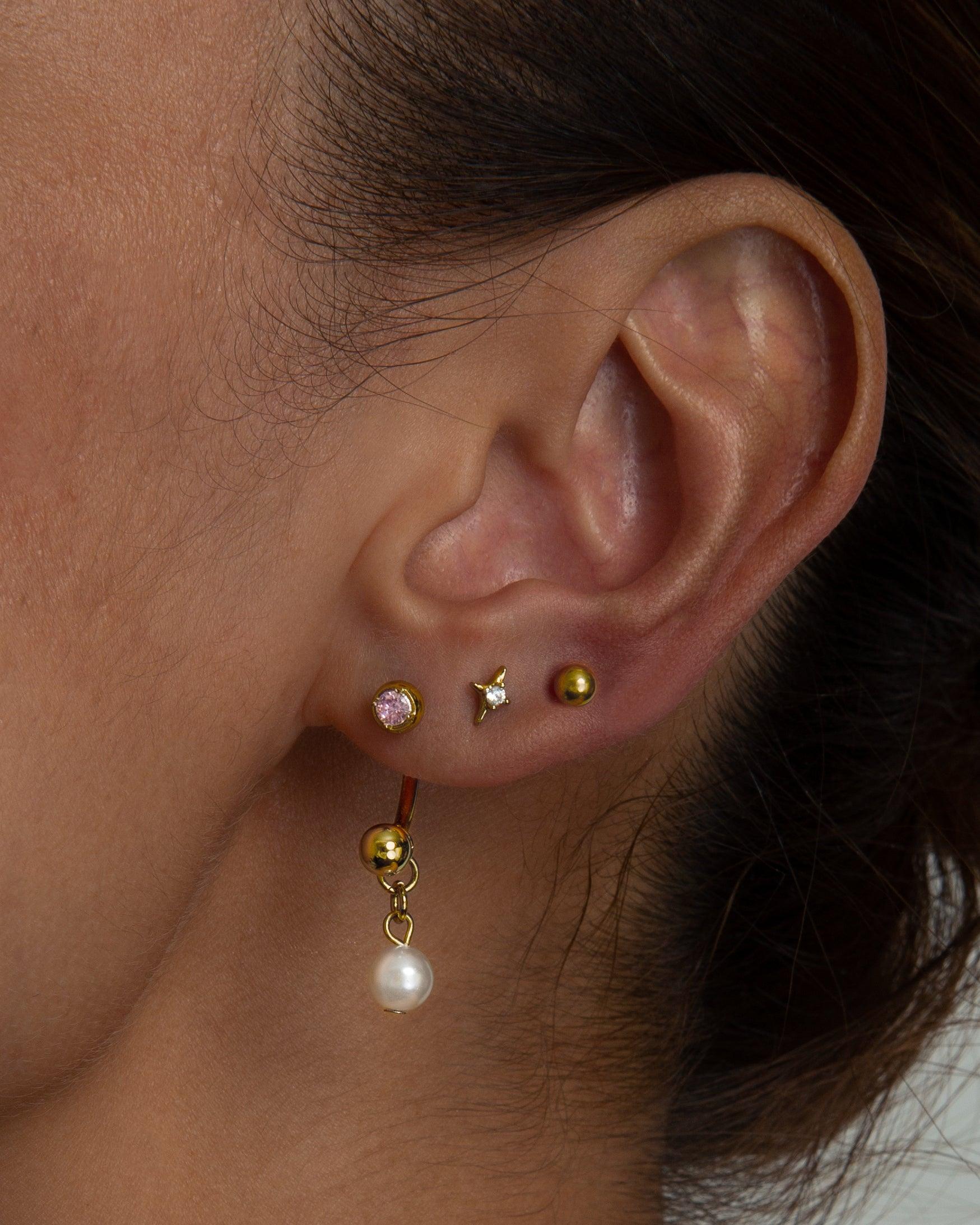 Single Sparkle Star Flat Back Helix Earring