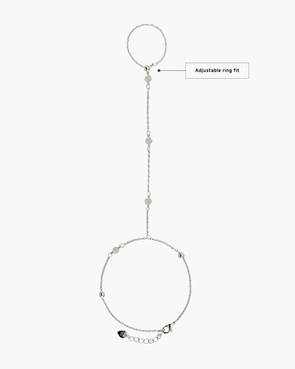 Hojas Coin Hand Chain Bracelet in Silver