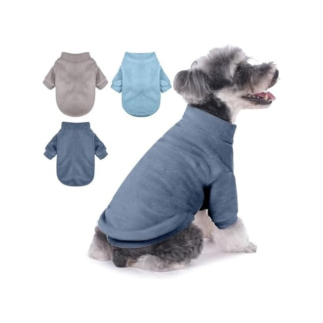 Dog Sweater, 3 Pack Dog Sweaters for Small Dogs Girl Boy, Ultra Soft Warm Puppy Clothes Dog Coat for Winter (Gray+Azure+Navy, Small)