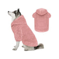 Fuzzy Dog Sweaters for Large Dogs Dog Hoodie Soft Double-Sided Plush Fleece Pet Sweater Clothes Coats Pet Hoodie Sherpa Hooded Sweatshirt(Pink-XL)
